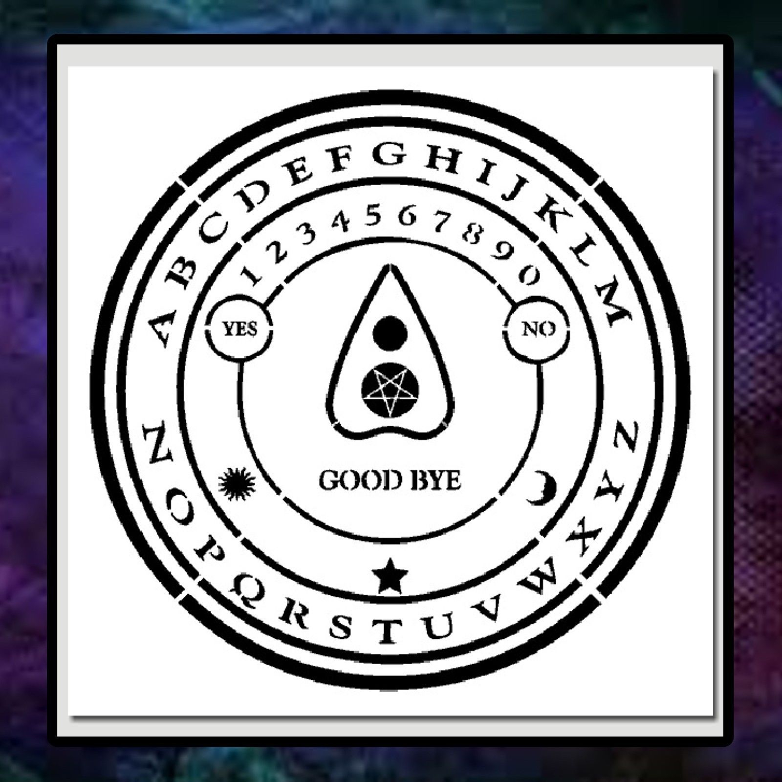 11 X 11 Round Ouija Board STENCIL Pentacle Star Pentagram Planchette