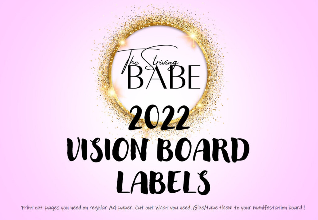 2022 Printable Manifesting Vision Board 50 Graphic Labels Etsy