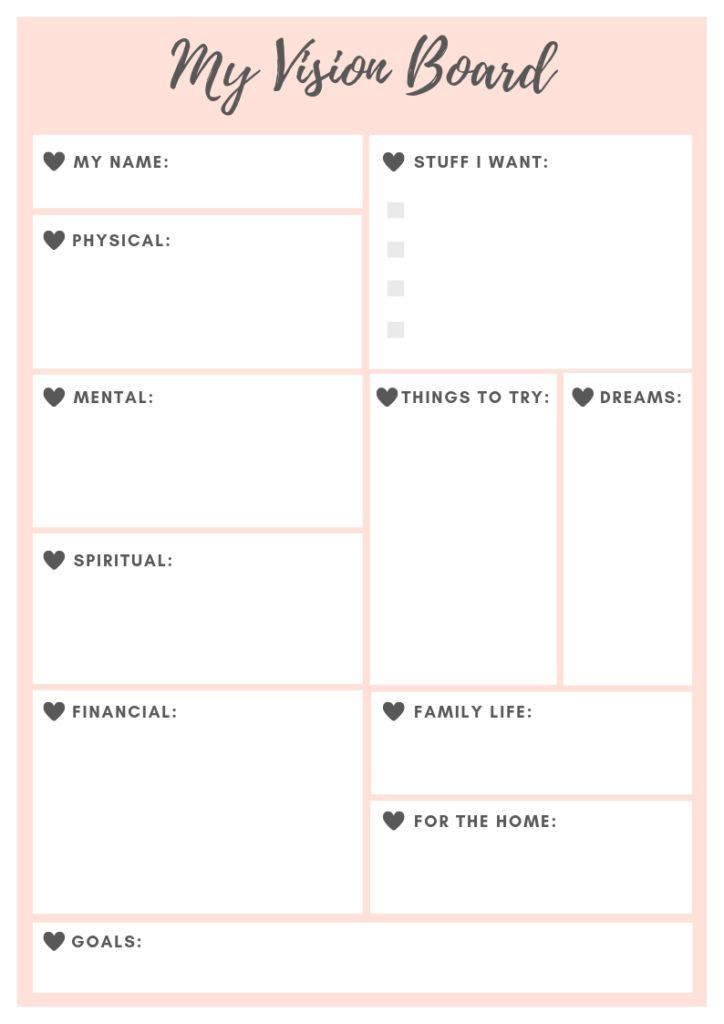 2022 Vision Board Template Calendar Template 2022
