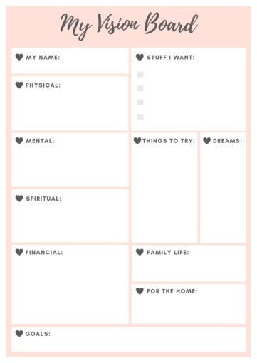 21 Vision Board Templates Free Printable For 2022 Free Vision 