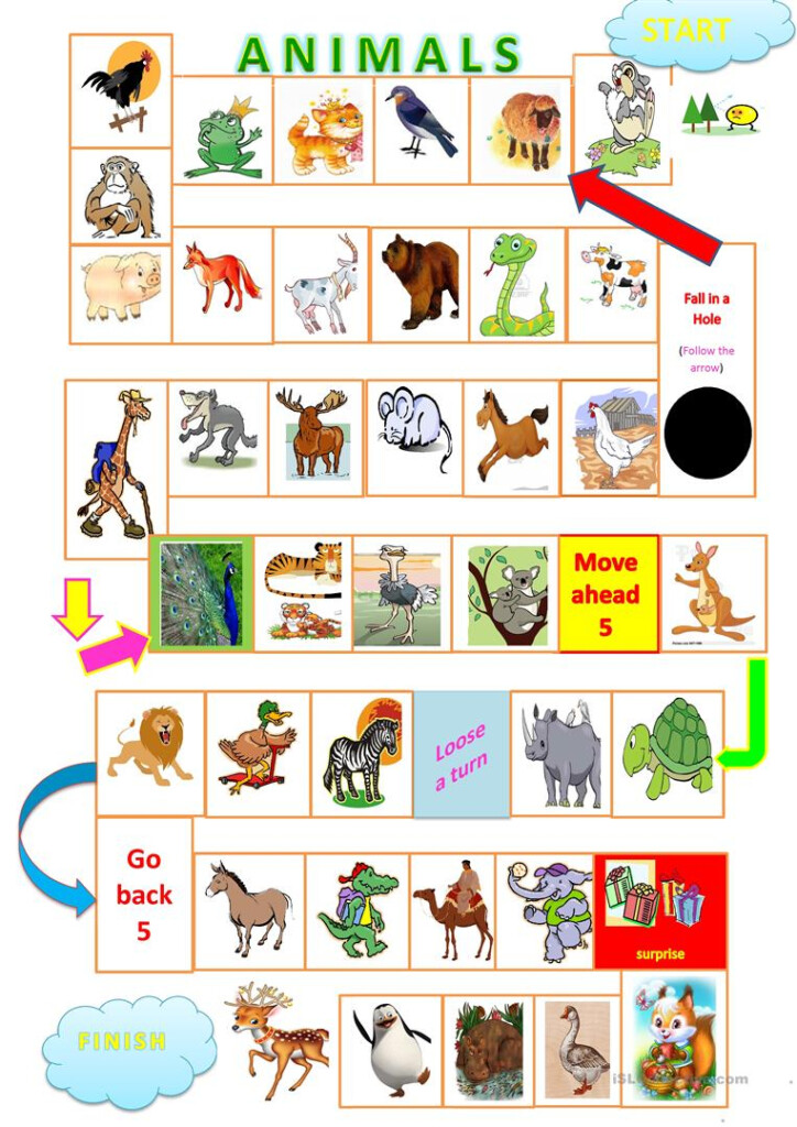 Animals Board Game English ESL Worksheets For Distance Learning And 