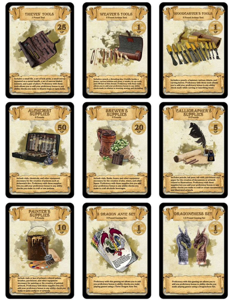 DM Paul Weber OVER 300 DOWNLOADABLE PRINTABLE D D CARDS I 