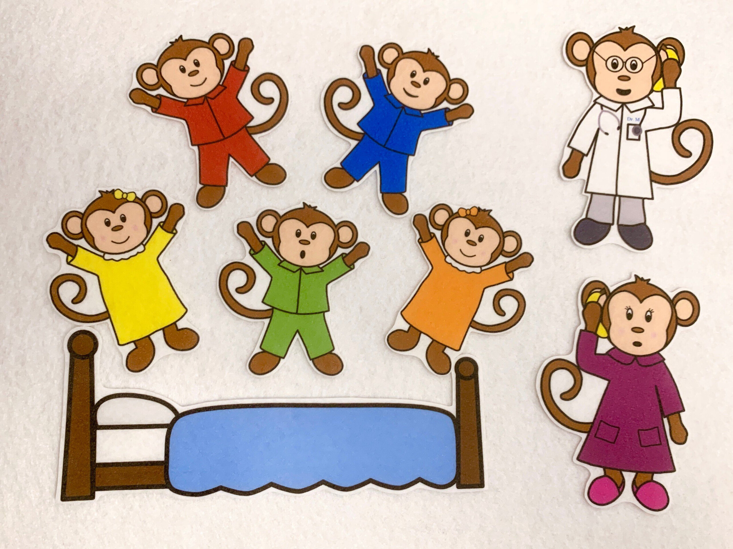 Five Little Monkeys Jumping On Bed Felt Stories Speech Therapy
