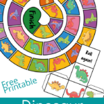 Free Printable Dinosaur Board Game With Dice For Kids
