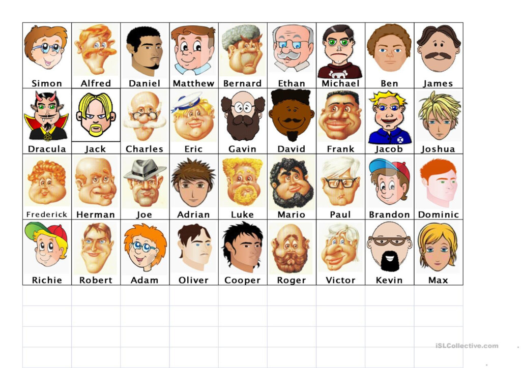 Guess Who Board Game Esl Worksheetportugal Guess Who Printable 