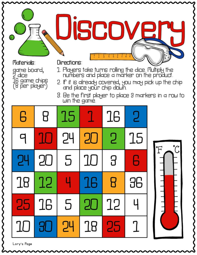 Lory s 2nd Grade Skills Math Game Boards