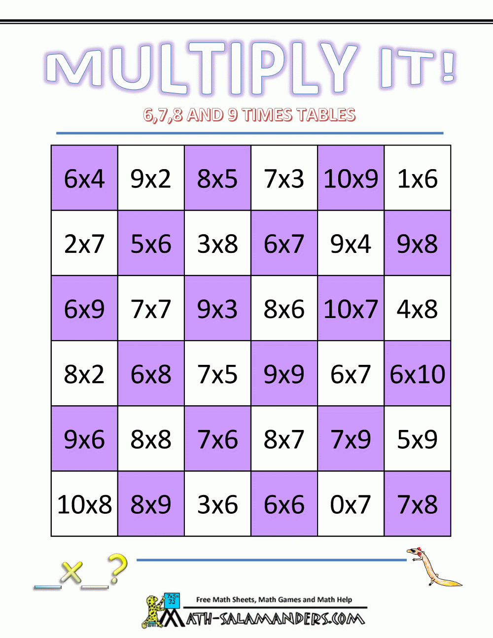 Math Multiplication Games Math Multiplication Games