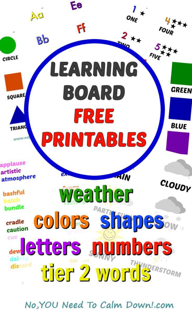 Morning Board Free Printables No YOU Need To Calm Down Morning 