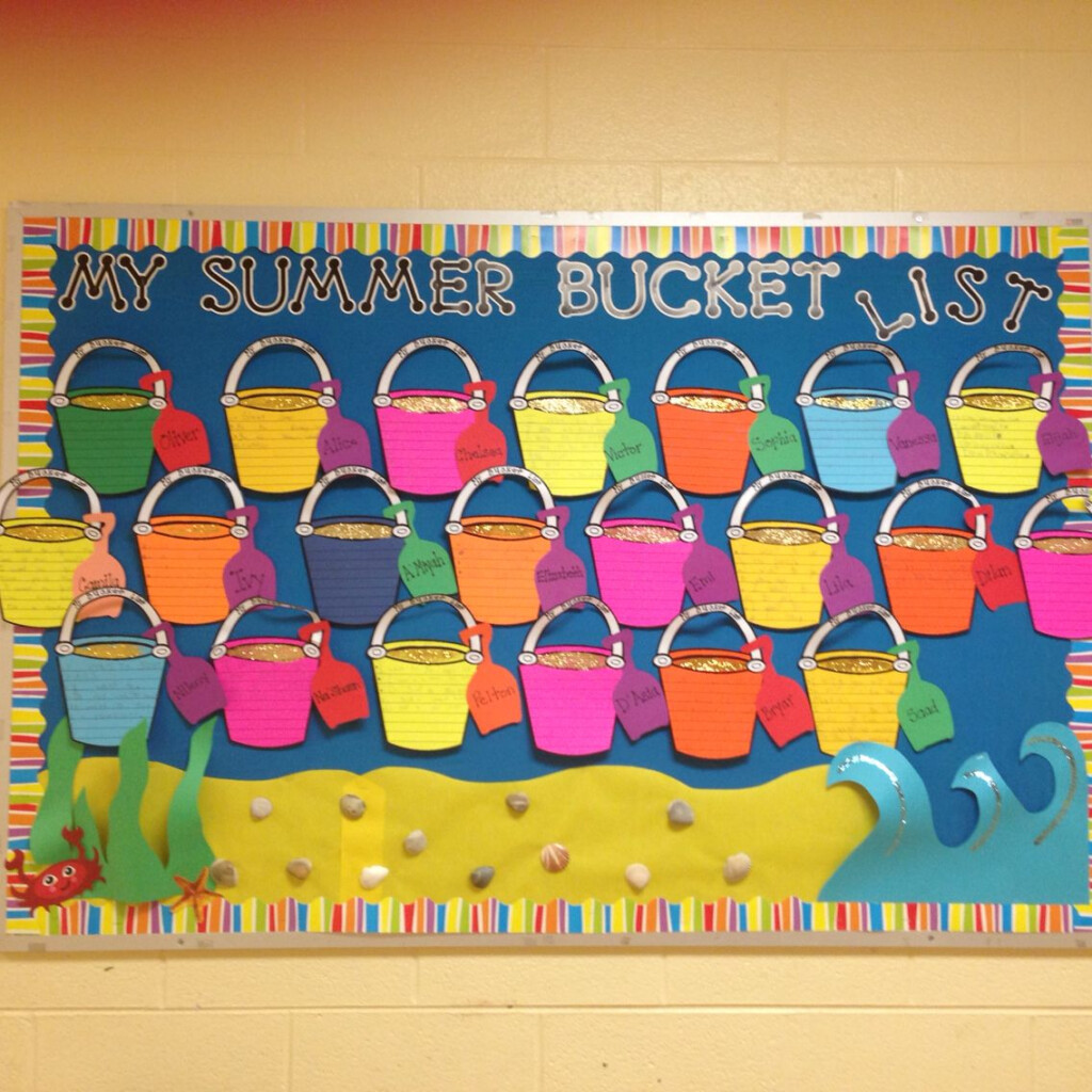 My Summer Bucket List Bulletin Board We Had Our Kindergartners List 