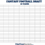 Printable 10 Team Fantasy Football Draft Board FREE