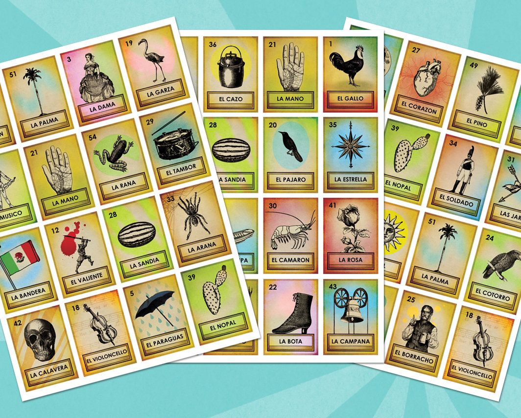 PRINTABLE LOTERIA BOARDS Mexican Bingo Game Original Designs Etsy UK PRINTABLE LOTERIA BOARDS Mexican Bingo Game Original Designs Etsy UK