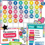 Schoolgirl Style Just Teach Calendar Printable Bulletin Board Set