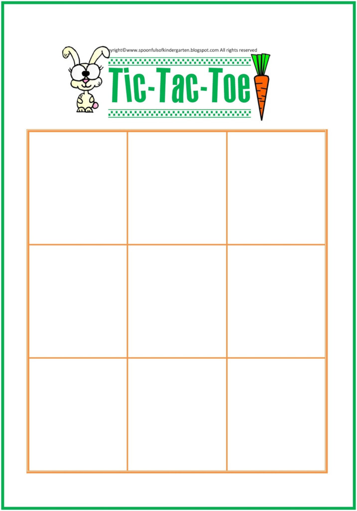 Spoonfuls Of Kindergarten Tic Tac Toe Game Board For Easter Spring 