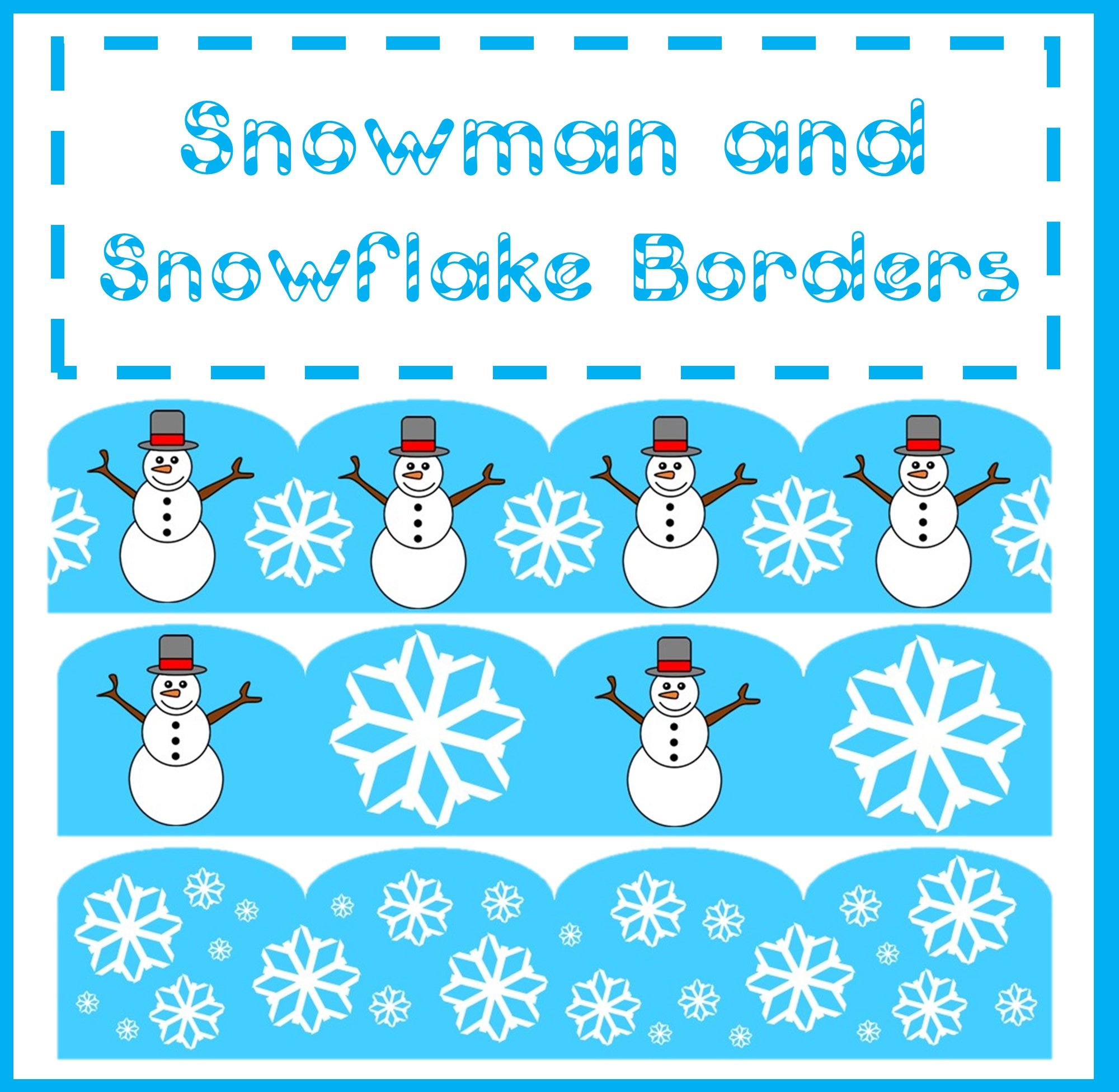 Very Cute Christmas Snowman And Snowflake Borders Make Any Bulletin