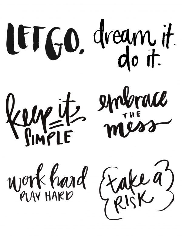 Vision Board Printables Inspirational Words And Phrases Simply 